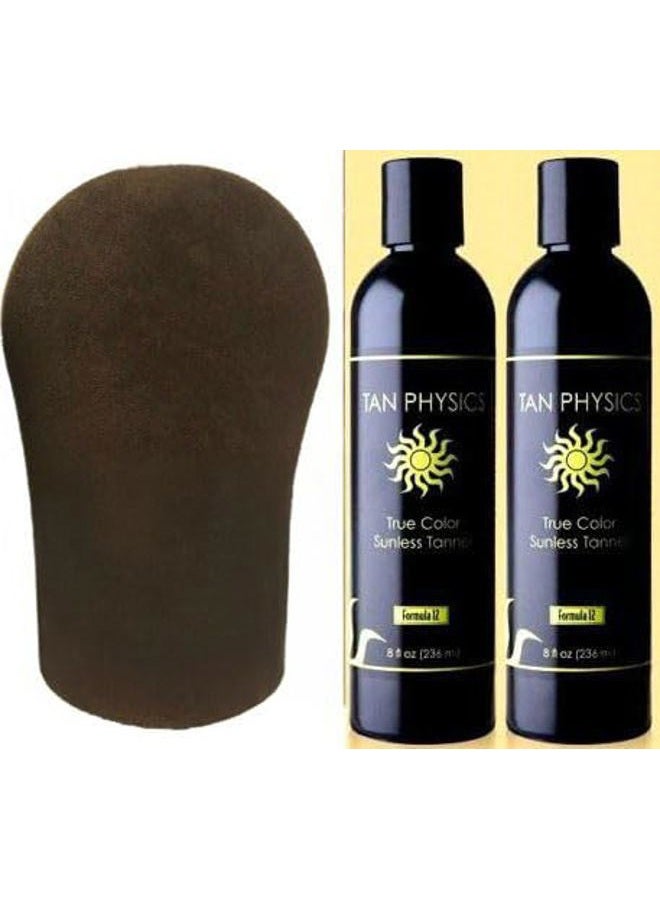 Tan Physics True Color Tanner (2 Pack) w/Tanning Mitt by Sans-Sun - Image 1